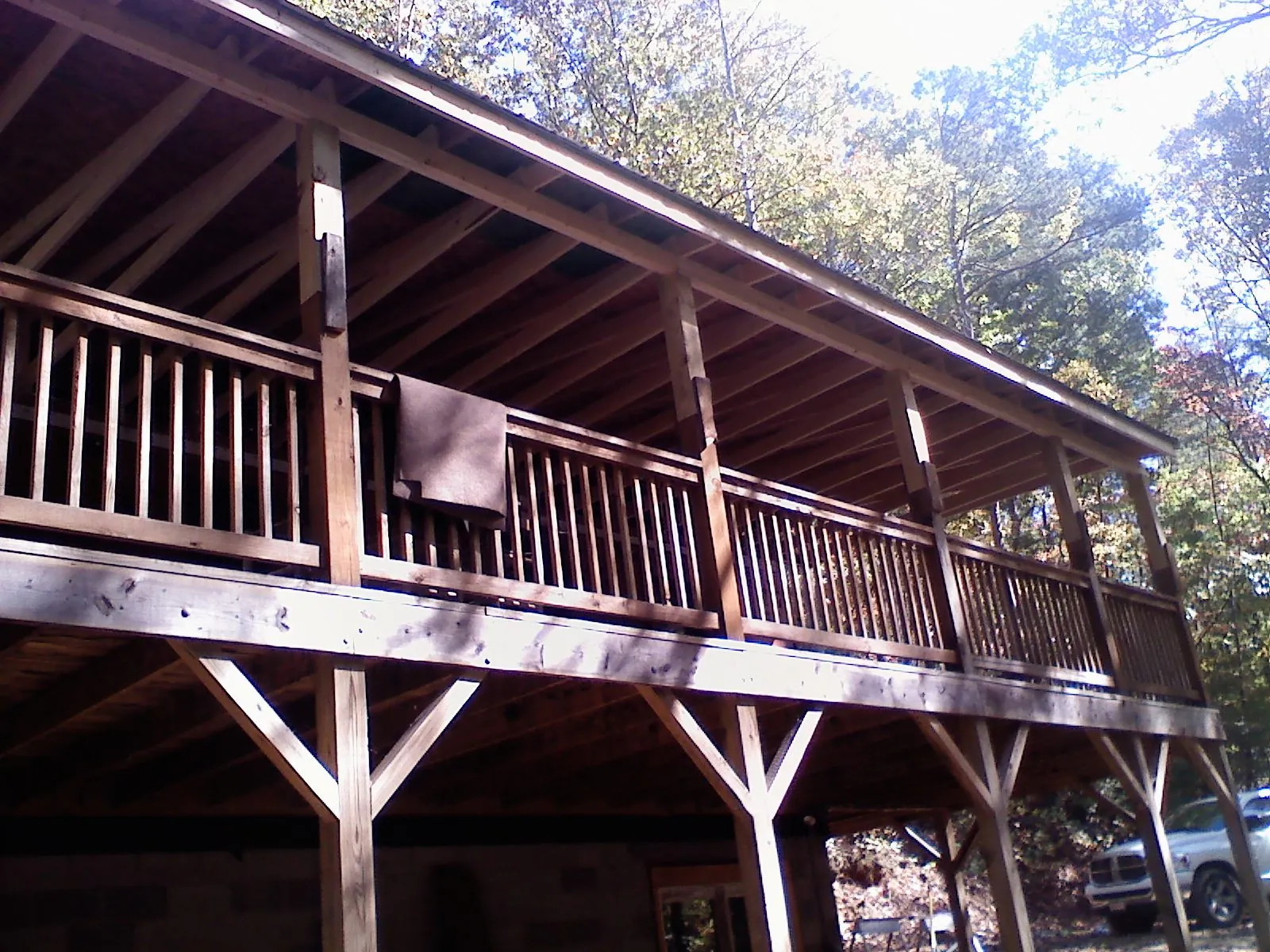 Timber framing under a new elevated porch and deck — Roof Leak Repair in Amity by Roofing Brothers
